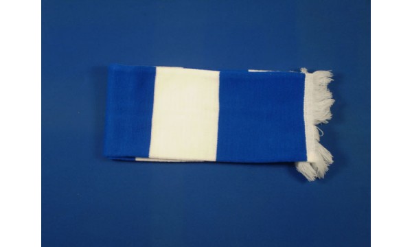 Royal Blue and White Bar Scarf